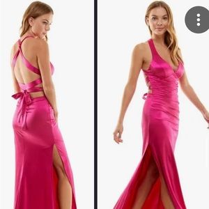 Pink silk dress! Perfect for prom, weddings, etc